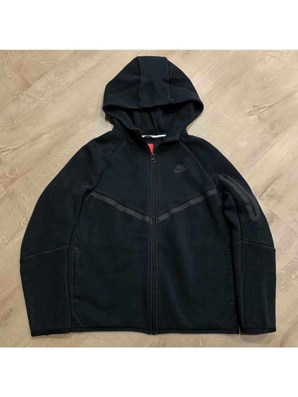 Nike Sportswear Tech Fleece Full Zip Hoodie Sweatshirt Youth Boys XL Black